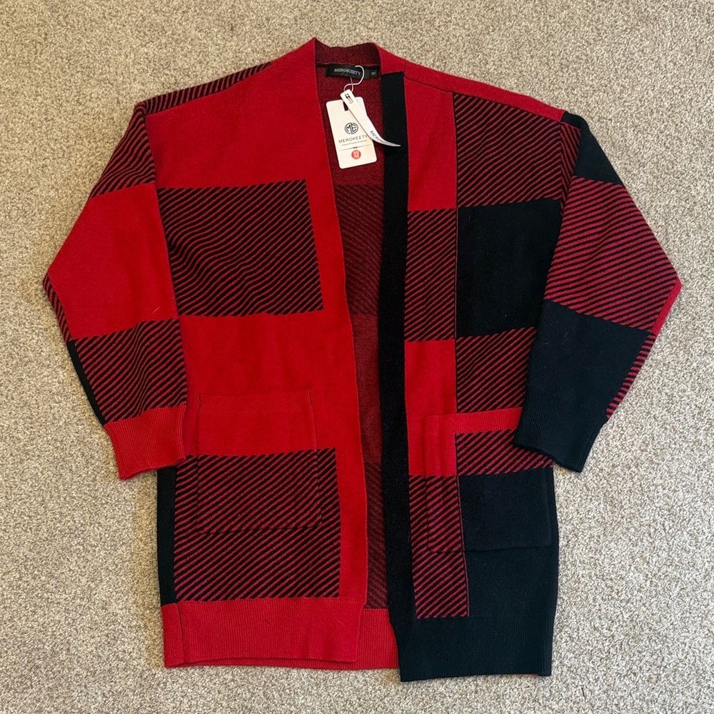 Red and Black Women’s Cardigan